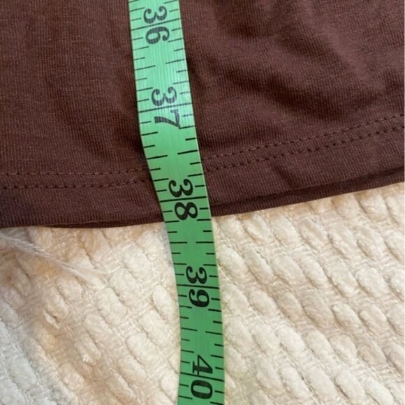 Zenana Premium Brown Short Sleeve Midi Dress W/ Pockets Size L - Picture 7 of 7